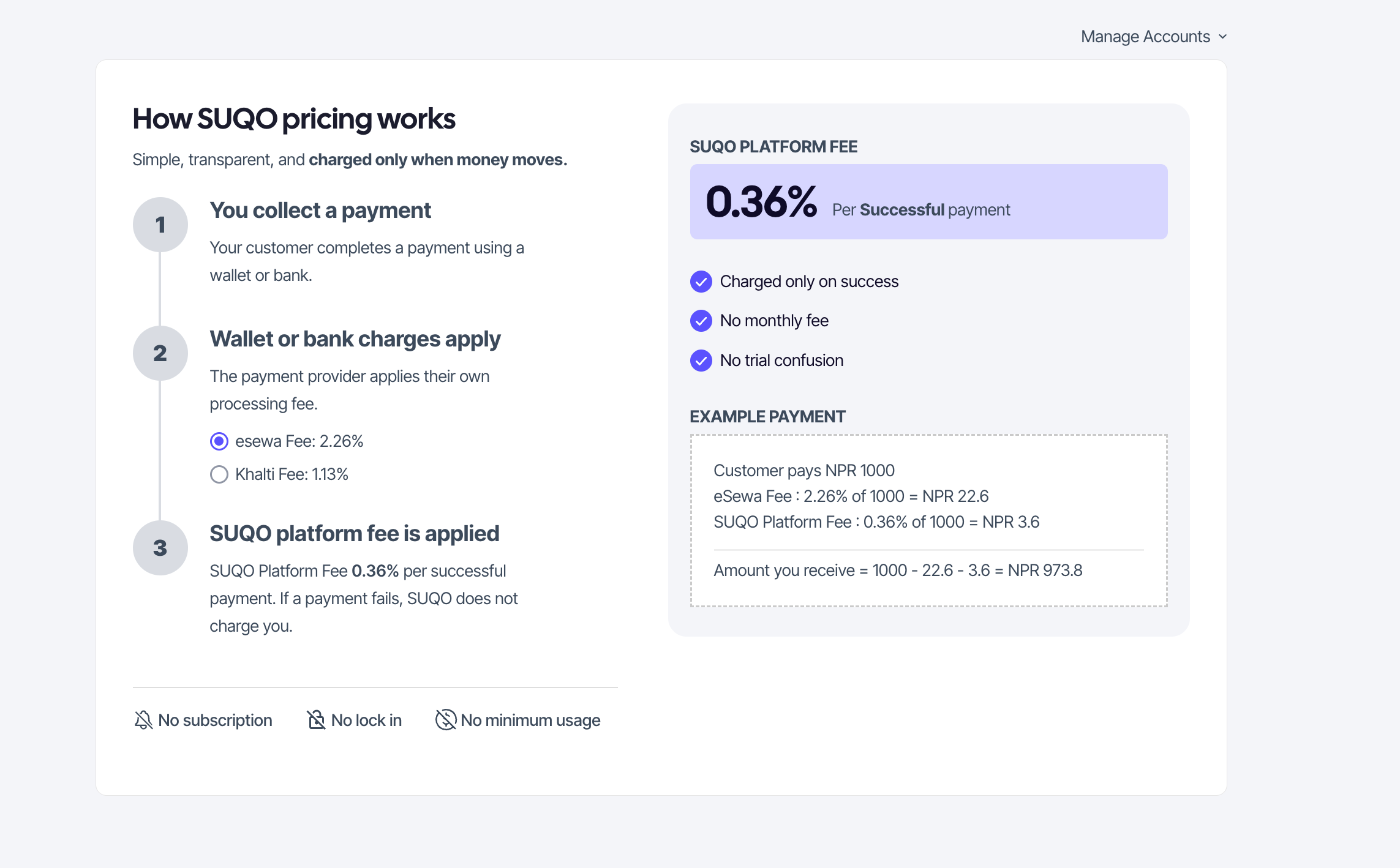 Pricing page